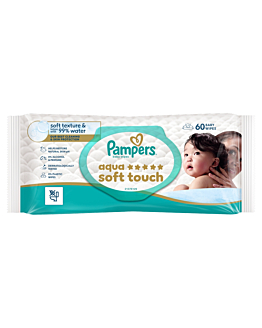 Pampers Aqua Soft Touch Chusteczki nawilżane, 60 szt.