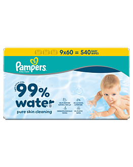 Pampers Aqua Chusteczki Nawilżane, 60 szt. x 9