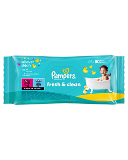 Pampers Fresh Clean Chusteczki Pielęgnacyjne, 80 szt.