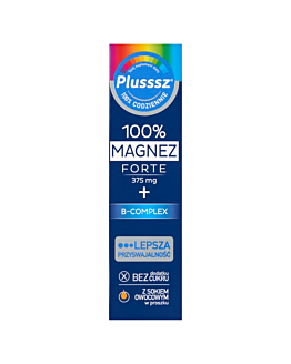Plusssz 100% Magnez Forte + B Complex, Tabletki musujące