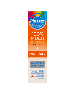 Plusssz 100% Multiwitamina + Minerały, Tabletki musujące