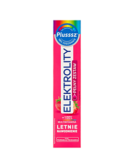 Plusssz Elektrolity + 100% Multiwitamina Poziomka & Truskawka Tabletki musujące