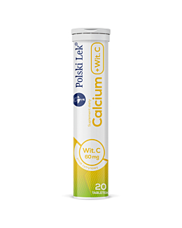 Calcium + Witamina C, Smak cytrynowy, Tabletki musujące