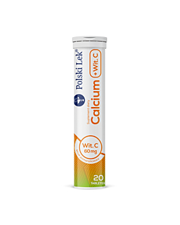Polski Lek Calcium + Witamina C, Smak pomarańczowy, Tabletki musujące