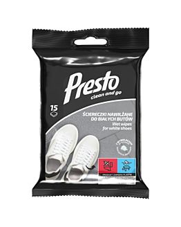Presto Clean Do Białych Butów - Ściereczki gospodarcze do czyszczenia 15 szt