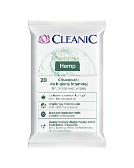 Cleanic Chusteczki do higieny intymnej Hemp 20 szt.