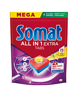 Somat Tabletki do zmywarki AiO Extra Lemon, 75 szt.