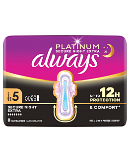 Always Ultra Platinum Night Duo Podpaski ze skrzydełkami, 8 szt.