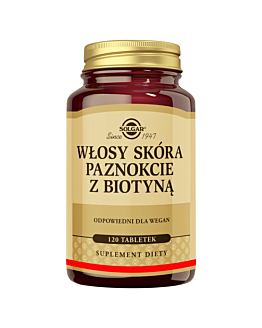 Solgar włosy skóra paznokcie z Biotyną, tabletki  120 szt