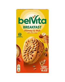 Belvita Breakfast Ciastka zbożowe z miodem, orzechami i kawałkami czekolady