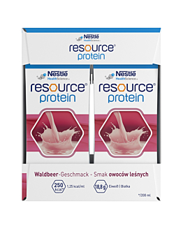 Nestlé Resource Protein Preparat odżywczy w płynie Smak owoców leśnych, 4 x 200 ml