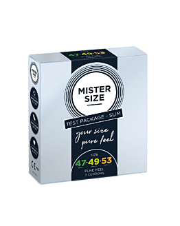 Zestaw 3 Prezerwatyw O Różnej Średnicy Testbox 47-49-53 3 Condoms Mister.Size