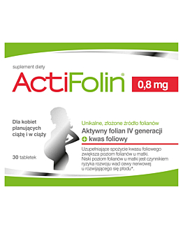 ActiFolin 0,8mg, Kwas foliowy dla kobiet planujących ciążę i w ciąży, Tabletki