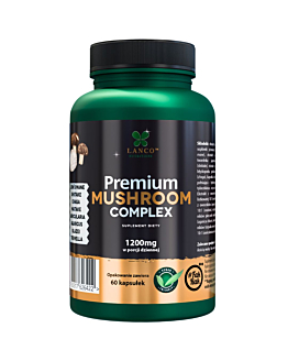 Lanco Nutritions Premium Mushroom Complex, 7 grzybów funkcjonalnych, 60 kaps.
