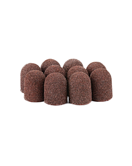 AlleMed Kapturki Ścierne Do Pedicure 13 mm Gradacja 80 Brązowe 10 szt
