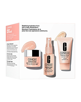 Clinique Skin School Moisture Surge Set: crema viso + spray viso + maschera viso notte