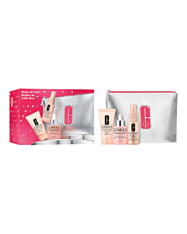 Clinique Glow All Over Zestaw: serum nawilżające + odżywcza maska do twarzy + nawilżająca mgiełka do twarzy