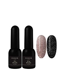 Didier Lab Zestaw: lakier hybrydowy z efektem flash brillant no 2 + lakier hybrydowy z efektem flash brillant no 10
