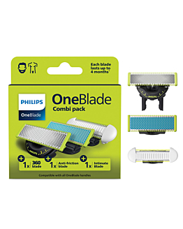 Philips One Blade QP936/50 Lame di ricambio per rasoio confezione combo: Intimate 1 pz + AntiFriction 1 pz.