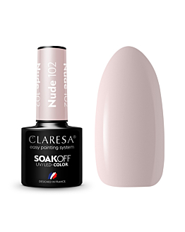 Claresa Soak Off UV/LED Nude lakier hybrydowy 102, 5g