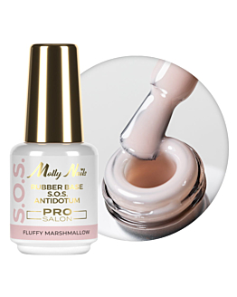 MollyNails S.O.S Antidotum Pro Salon Baza Kauczukowa Elastyczna Fluffy Marshmallow 15 g