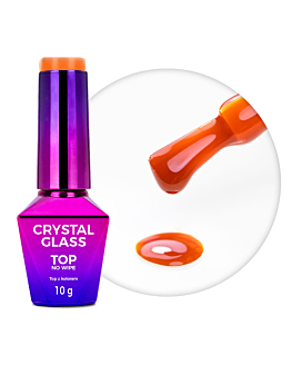 MollyNails Crystal Glass Top Hybrydowy No Wipe Orange Pumpkin 10 g