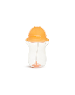 Munchkin Kubek niekapek ze słomką, pomarańczowy, 296ml