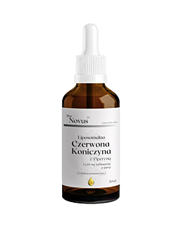 The Novus Czerwona koniczyna liposomalna z piperyną krople 50 ml