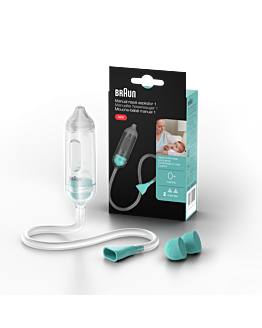 BRAUN BNA050EU Aspirator ręczny do nosa dla dzieci, 2 końcówki, 5 filtrów