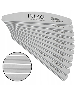 INLAQ Polerka do Paznokci Łódka Szara 100/180, 10 szt.