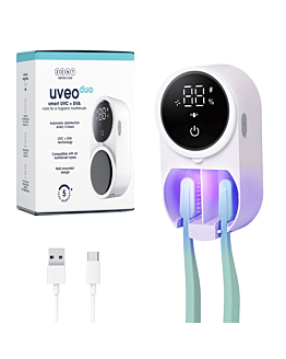 ZENT Uveo Duo Uchwyt ścienny i sterylizator UV do szczoteczek z funkcją suszenia, na 2 sztuki
