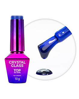 MollyNails Crystal Glass Top Hybrydowy No Wipe Blue 10 g