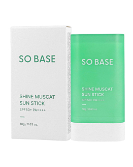 So Base Shine Muscat Sun Stick, Filtr przeciwsłoneczny w sticku z ekstraktem z winogron, SPF50+ PA++++