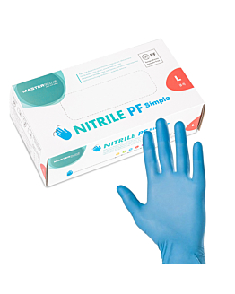 Master Glove PF Simple Rękawiczki Nitrylowe Bezpudrowe Niebieskie Rozmiar L 100 szt.