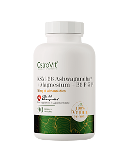 OstroVit KSM-66 Ashwagandha® + Magnez + B6 P-5-P VEGE 90 kapsułek