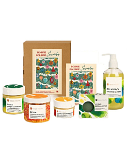 Opcja Natura Boskie Polskie Święta zestaw masło do ciała Mango i Awokado, 120g + mazidło opatrunkowe na otarcia i oparzenia, 50ml + peeling do ciała Detox, 200ml + żel myjący Limonka i Aloes