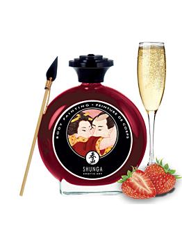 Shunga Jadalna Farbka Do Ciała O Smaku Szampana Z Truskawkami Body Painting Sparkling Strawberry Wine 100Ml