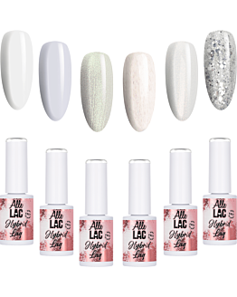 AlleLac Zestaw Whites 6x6 g Lakier Hybrydowy Do Paznokci 6w1