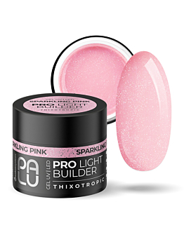 PALU ŻEL BUDUJĄCY PRO LIGHT BUILDER SPARKLING PINK 45 G chłodniejszy, średni odcień różu ze srebrzystą drobinką.