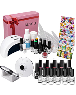 NTN Premium Zestaw Startowy Do Manicure Hybrydowego Limited Edition 20 Lakierów Frezarka M17
