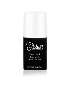 Elisium Top Coat Total Matte matowy top do lakierów hybrydowych Black Confetti, 9g