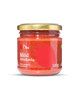 Olini Miód rzepakowy kremowany z truskawką 200 ml