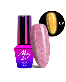 MollyLac Night Glowing Lakier Hybrydowy UV LED Kocie Oko Świecący w Ciemności Nr 672 Sweetest Perfection 10 g