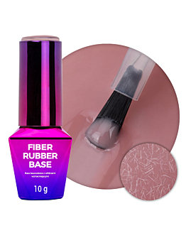 MollyNails Rubber Fiber Base Baza Kauczukowa UV LED Z Włóknami Biscotti 10 g