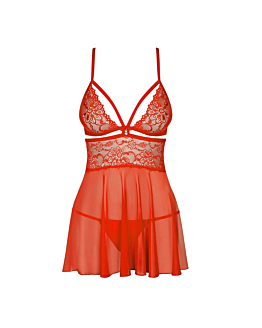 Obsessive 838-BAB-3 babydoll i stringi Red L/XL