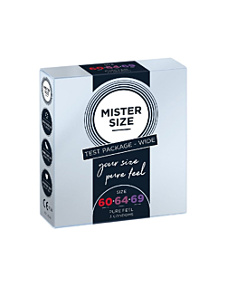 Zestaw 3 Prezerwatyw O Różnej Średnicy Testbox 60-64-69 3 Condoms Mister.Size
