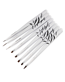 Allepaznokcie Zestaw Pędzli Do Zdobień Żelu i Sonda Zebra 8 szt.