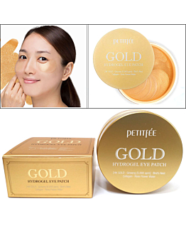 Petitfee Gold Hydrogel Eye Patch, Płatki pod oczy z  kompleksem z 24 karatowego złota, 60szt