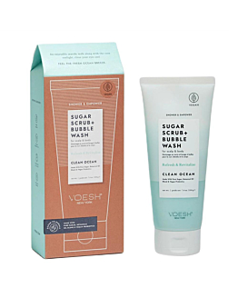 VOESH Sugar Scrub + Bubble Wash cukrowy peeling myjący do ciała i skóry głowy Clean Ocean, 210g