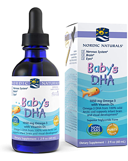 Nordic Naturals Baby's DHA 1050mg - Omega 3 dla dzieci z witaminą D3 w kroplach 60ml